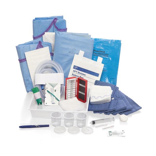 Tray ENT II With EENT Split Drape 77x110 /Needle Latex Sterile 4/Ca